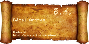 Bácsi Andrea névjegykártya