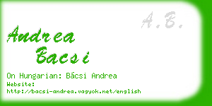 andrea bacsi business card